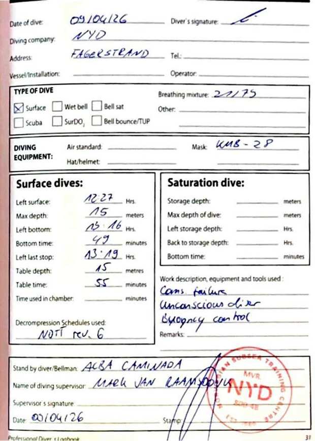 Logbook page 9