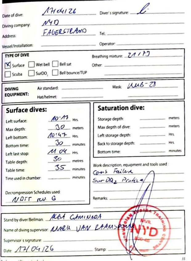 Logbook page 13