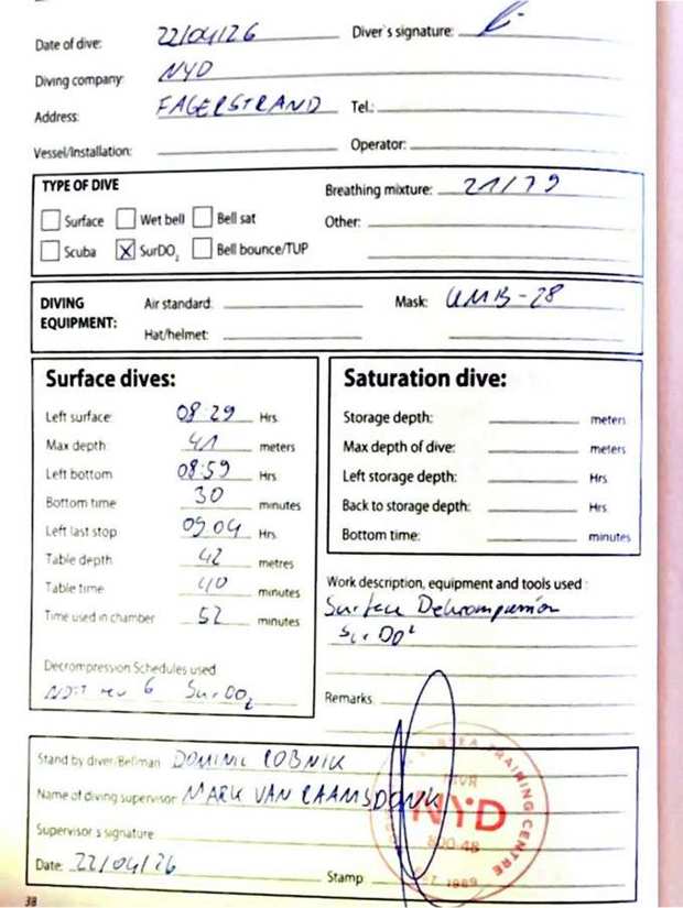 Logbook page 16