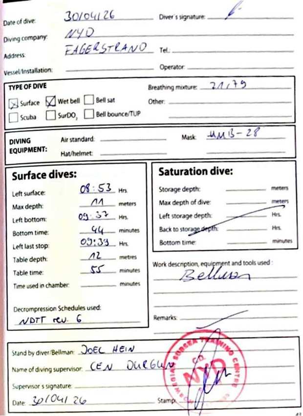 Logbook page 21