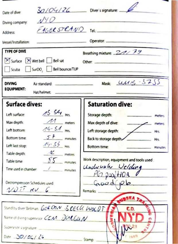Logbook page 22