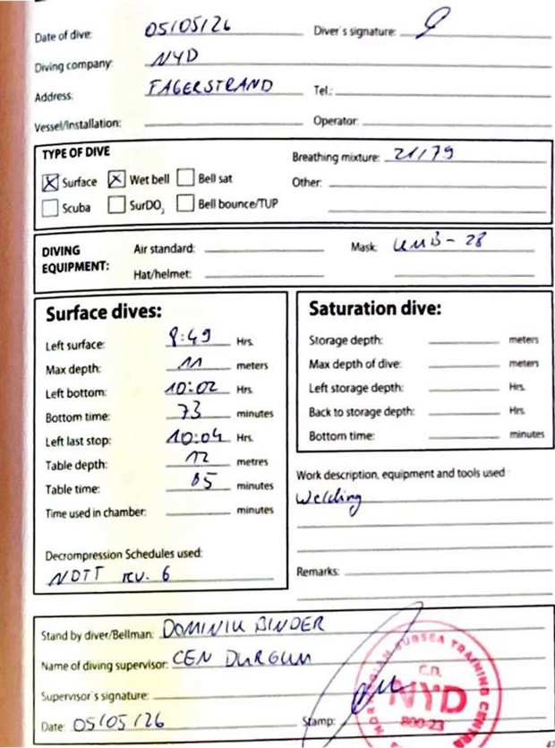 Logbook page 25