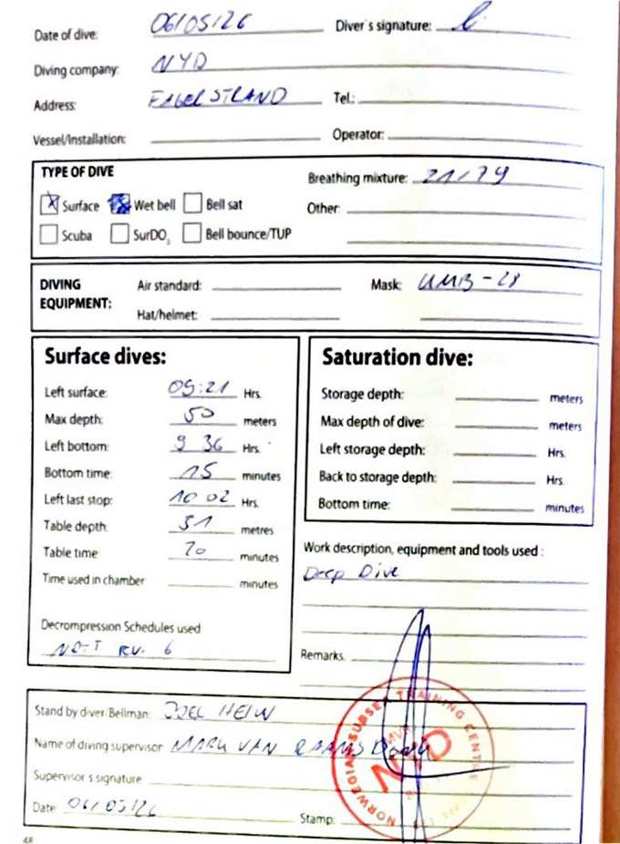 Logbook page 26