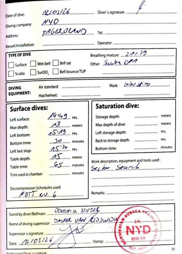 Logbook page 33