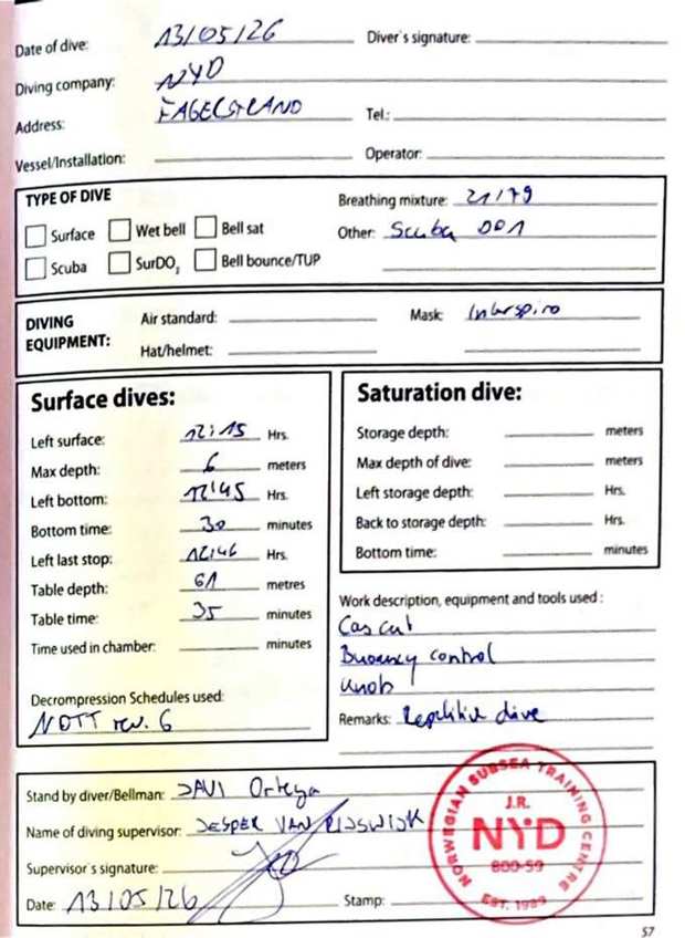 Logbook page 35