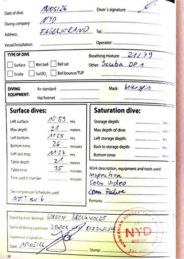 Logbook page 36
