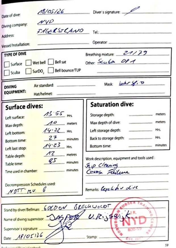 Logbook page 37