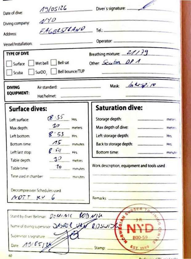 Logbook page 38