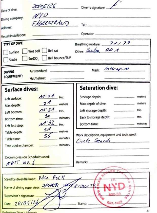 Logbook page 39