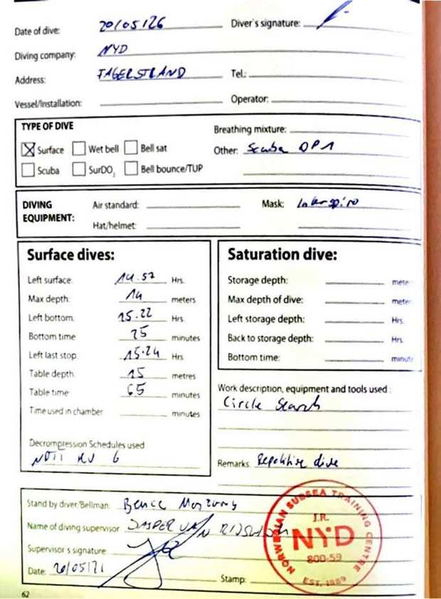 Logbook page 40