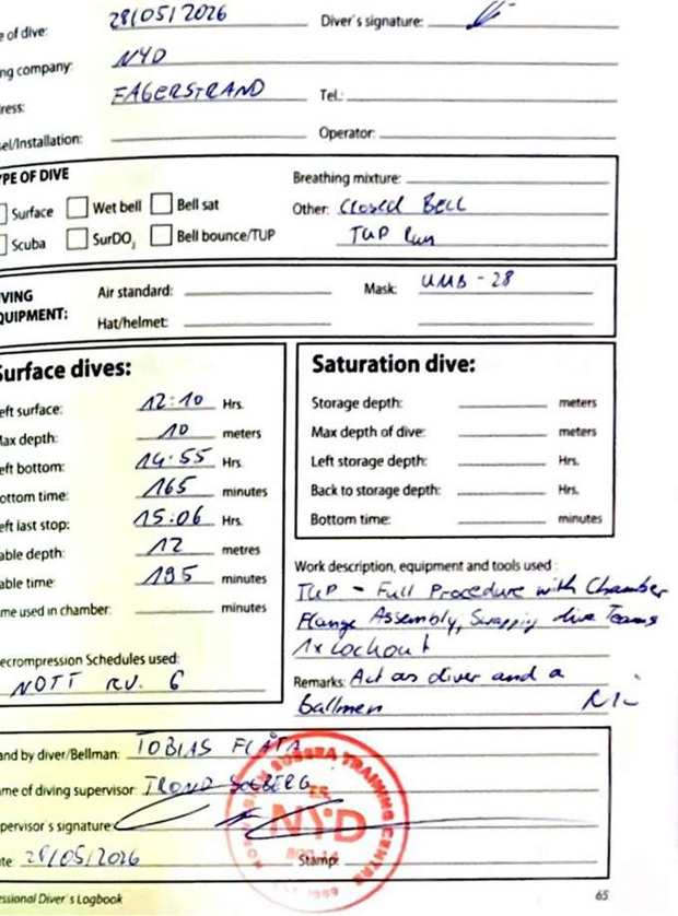 Logbook page 43