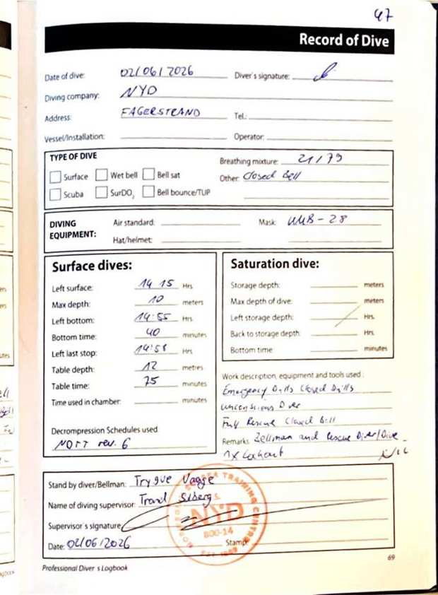Logbook page 47