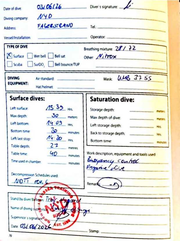 Logbook page 50